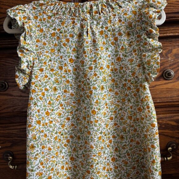 J. Crew Gathered Ruffle-Sleeve Top in Floral Vines Cotton Voile - Picture 4 of 4